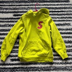 Supreme neon hoodie red stacked supreme “S”